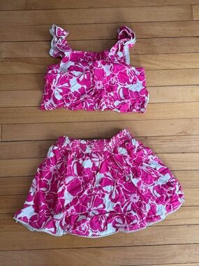Girls Gap Pink Floral Two-Piece Skirt Set - L/10